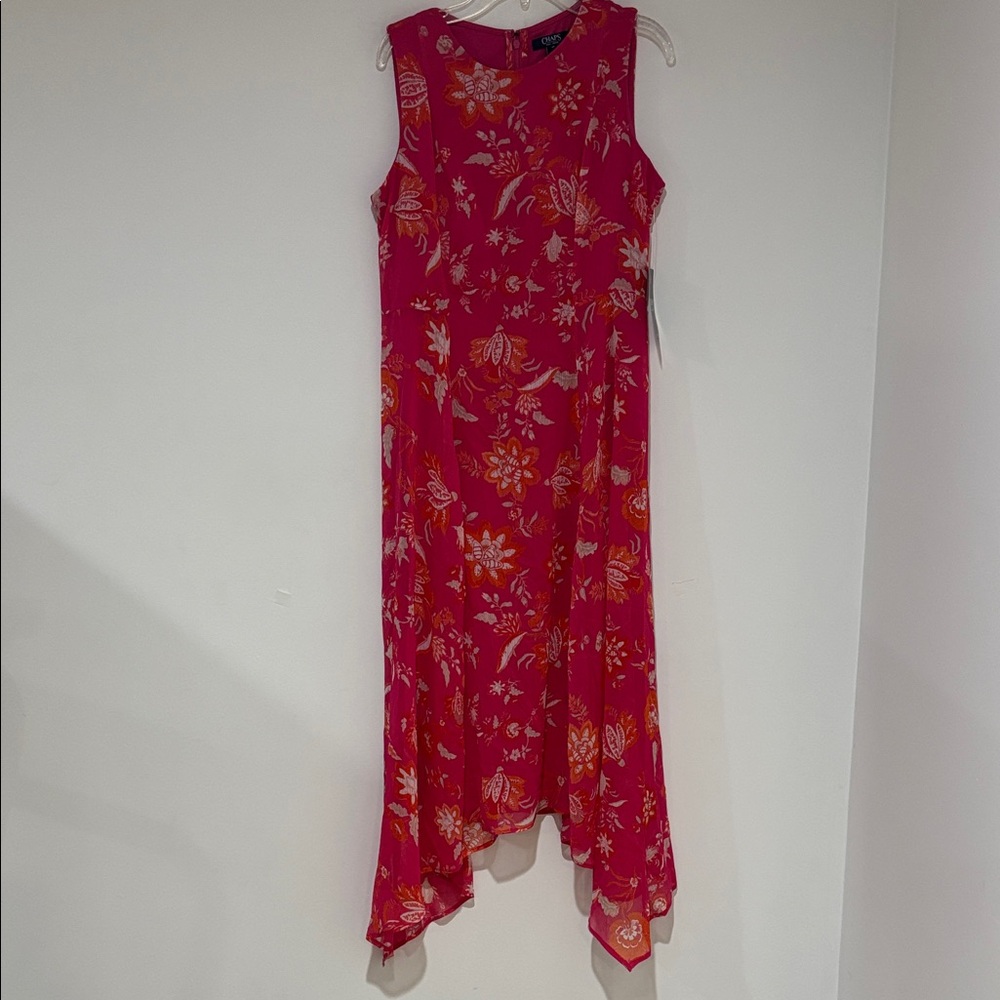 Chaps Pink Floral High Low Dress